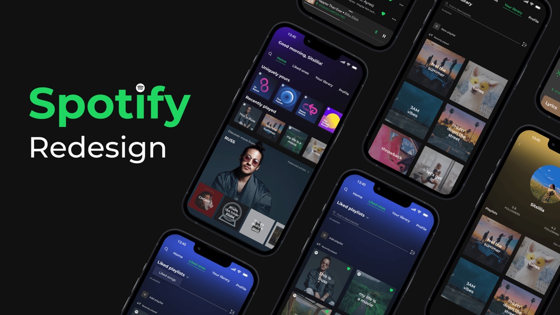 Spotify redesign screens